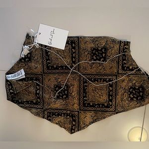 NWT Women silky backless top with rhinestone straps